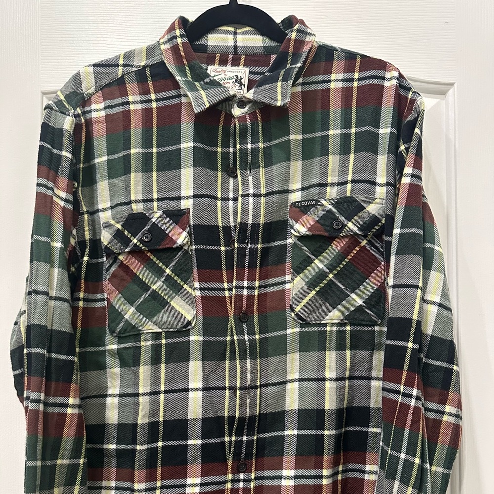 Tecovas Green and Red Plaid Button Down Shirt